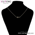 44712 ​​Xuping 18k bijoux nouveau design plaqué or 18 carats en forme de croix catholique collier